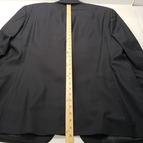 Vintage Ralph Lauren Chaps Suit Men 46 Reg 40x27 Navy Tonal Stripe Wool Cashmere - Picture 13 of 16